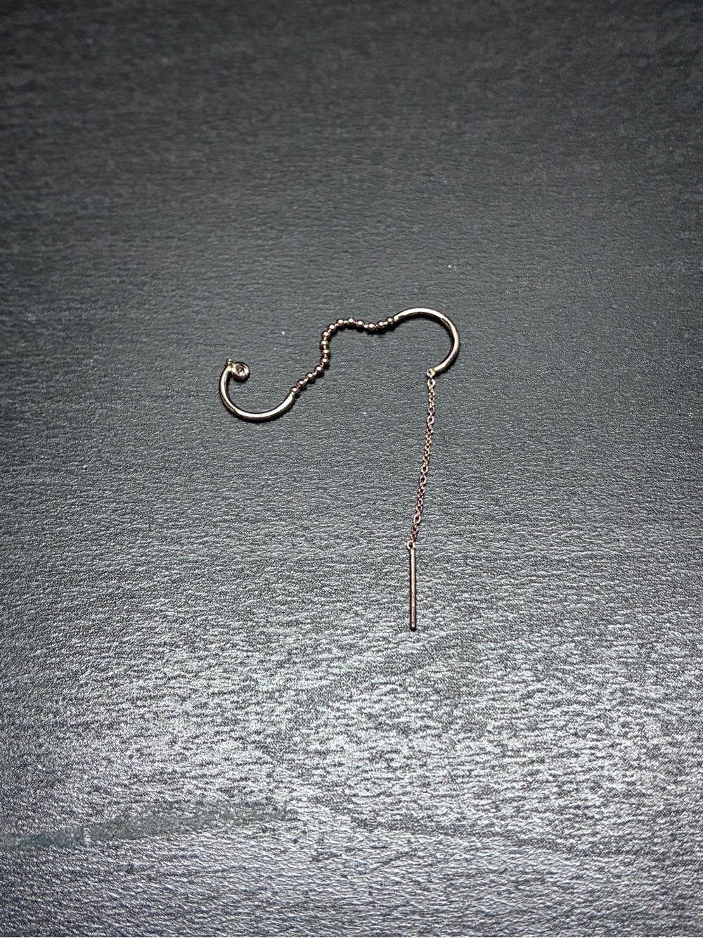 Pupil Hall Thing of Beauty Doublet Threader Earring 14k RG 18ga 1/4”